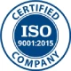 ISO 9001:2015 certified company